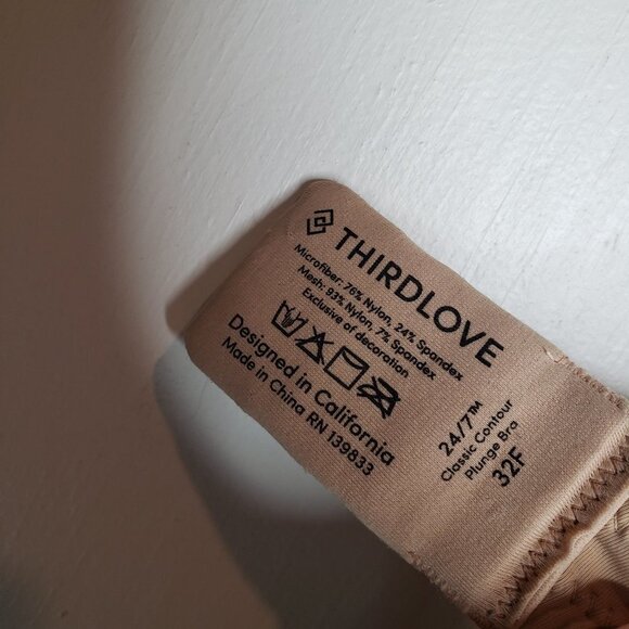 Thirdlove 24/7 Classic Uplift Plunge Bra‎ 32F Beige - Picture 7 of 7